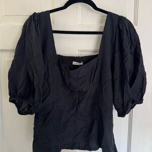 Abercrombie & Fitch Black Puff Sleeve Blouse